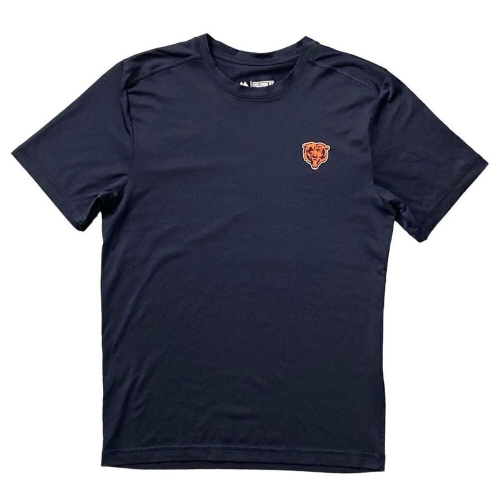 Majestic Evolution Tee Cool Base Men’s Navy Chicago Bears Short Sleeve Top Small